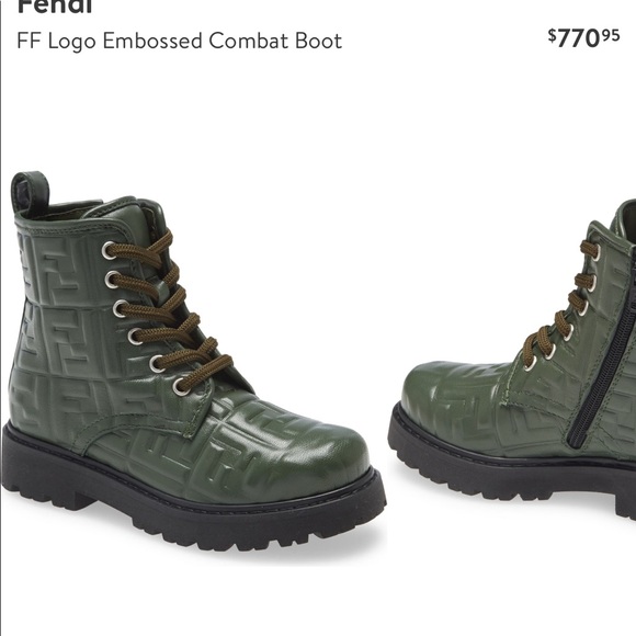 Authentic fendi embossed combat boot - Picture 7 of 8